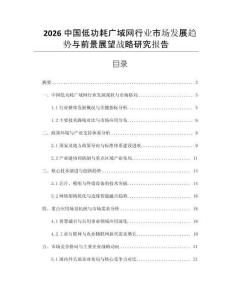 2026中國低功耗廣域網(wǎng)行業(yè)市場發(fā)展趨勢與前景展望戰(zhàn)略研究報(bào)告