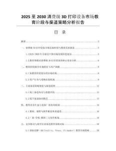 2025至2030消費(fèi)級(jí)3D打印設(shè)備市場(chǎng)教育階段與渠道策略分析報(bào)告