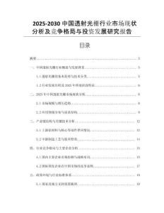 2025-2030中國透射光柵行業(yè)市場現(xiàn)狀分析及競爭格局與投資發(fā)展研究報告