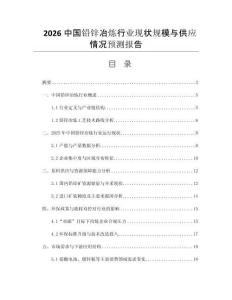 2026中國鉛鋅冶煉行業(yè)現(xiàn)狀規(guī)模與供應(yīng)情況預(yù)測報(bào)告