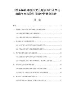 2025-2030中國圖文處理軟件行業(yè)市場前瞻與未來投資戰(zhàn)略分析研究報告