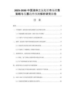 2025-2030中國液體三氯化鋁市場銷售策略與發(fā)展趨勢預(yù)測解析研究報告