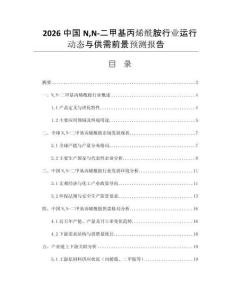 2026中國NN-二甲基丙烯酰胺行業(yè)運行動態(tài)與供需前景預(yù)測報告