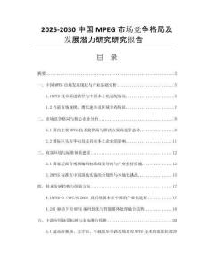 2025-2030中國(guó)MPEG市場(chǎng)競(jìng)爭(zhēng)格局及發(fā)展?jié)摿ρ芯垦芯繄?bào)告