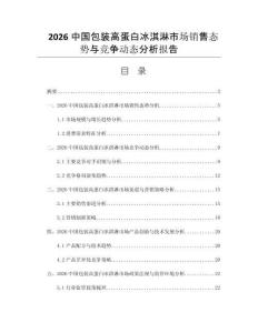 2026中國包裝高蛋白冰淇淋市場銷售態(tài)勢與競爭動態(tài)分析報告