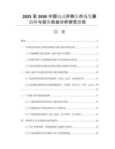 2025至2030中國電動牙刷頭市場發(fā)展趨勢與投資機會分析研究報告