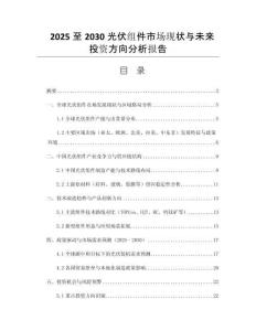 2025至2030光伏組件市場現(xiàn)狀與未來投資方向分析報告