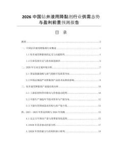 2026中國(guó)鉆井液用降黏劑行業(yè)供需態(tài)勢(shì)與盈利前景預(yù)測(cè)報(bào)告
