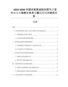 2025-2030中國(guó)天然原油和天然氣開(kāi)采行業(yè)應(yīng)對(duì)策略與未來(lái)發(fā)展趨勢(shì)預(yù)測(cè)研究報(bào)告