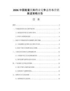 2026中國(guó)能量飲料行業(yè)競(jìng)爭(zhēng)態(tài)勢(shì)與營(yíng)銷渠道策略報(bào)告