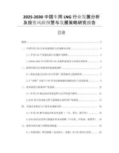 2025-2030中國車用LNG行業(yè)發(fā)展分析及投資風(fēng)險(xiǎn)預(yù)警與發(fā)展策略研究報(bào)告
