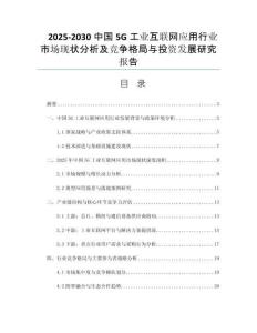 2025-2030中國5G工業(yè)互聯(lián)網(wǎng)應(yīng)用行業(yè)市場現(xiàn)狀分析及競爭格局與投資發(fā)展研究報告