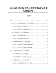 20265G建設(shè)行業(yè)市場深度分析及發(fā)展策略研究報告