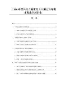 2026中國渦輪盤拉床行業(yè)應(yīng)用態(tài)勢與需求前景預(yù)測報(bào)告