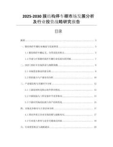 2025-2030膜結構停車棚市場發(fā)展分析及行業(yè)投資戰(zhàn)略研究報告