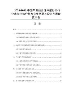 2025-2030中國聚氨酯彈性體催化劑行業(yè)市場現(xiàn)狀分析及競爭格局與投資發(fā)展研究報告