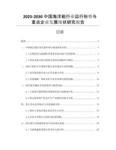 2025-2030中國海洋能行業(yè)運(yùn)行形勢與重點(diǎn)企業(yè)發(fā)展現(xiàn)狀研究報(bào)告