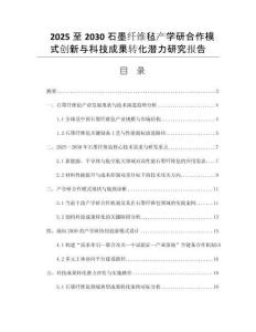 2025至2030石墨纖維氈產學研合作模式創(chuàng)新與科技成果轉化潛力研究報告