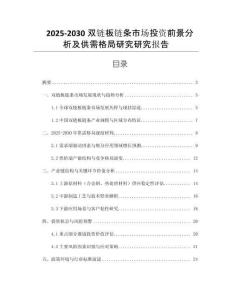 2025-2030雙鏈板鏈條市場投資前景分析及供需格局研究研究報告