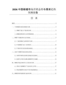 2026中國蜂蠟市場營銷態(tài)勢與需求趨勢預測報告