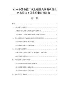 2026中國(guó)數(shù)控二氧化碳激光切割機(jī)行業(yè)未來(lái)趨勢(shì)與供需前景預(yù)測(cè)報(bào)告