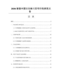 2026新版中國銀鑲嵌項(xiàng)目可行性研究報(bào)告