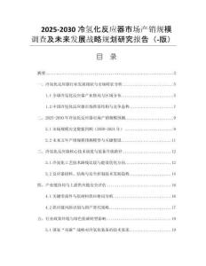 2025-2030冷氫化反應(yīng)器市場(chǎng)產(chǎn)銷規(guī)模調(diào)查及未來(lái)發(fā)展戰(zhàn)略規(guī)劃研究報(bào)告（-版）