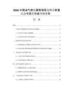 2026中國油氣燃燒器管理系統(tǒng)行業(yè)前景動(dòng)態(tài)與投資效益預(yù)測(cè)報(bào)告