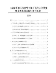 2026中國(guó)壓縮空氣干燥凈化行業(yè)競(jìng)爭(zhēng)策略與未來(lái)投資契機(jī)咨詢報(bào)告