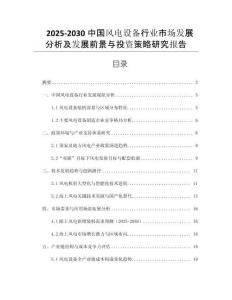 2025-2030中國(guó)風(fēng)電設(shè)備行業(yè)市場(chǎng)發(fā)展分析及發(fā)展前景與投資策略研究報(bào)告
