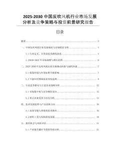 2025-2030中國反吹風(fēng)機(jī)行業(yè)市場發(fā)展分析及競爭策略與投資前景研究報告