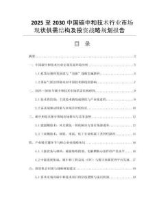 2025至2030中國(guó)碳中和技術(shù)行業(yè)市場(chǎng)現(xiàn)狀供需結(jié)構(gòu)及投資戰(zhàn)略規(guī)劃報(bào)告