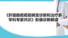 《肝细胞癌癌前病变诊断和治疗多学科专家共识》影像诊断解读