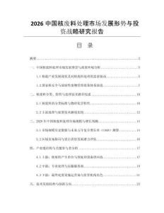 2026中國核廢料處理市場發(fā)展形勢與投資戰(zhàn)略研究報告