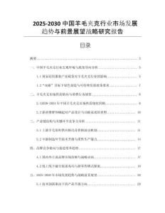 2025-2030中國羊毛夾克行業(yè)市場發(fā)展趨勢與前景展望戰(zhàn)略研究報(bào)告