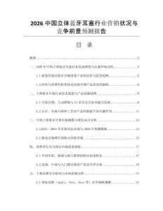 2026中國立體藍牙耳塞行業(yè)營銷狀況與競爭前景預(yù)測報告