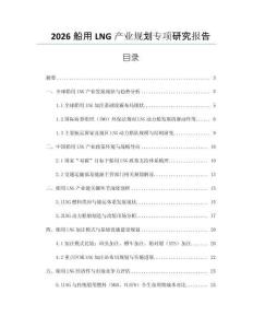 2026船用LNG產業規劃專項研究報告