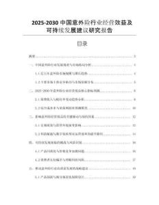 2025-2030中國意外險行業(yè)經(jīng)營效益及可持續(xù)發(fā)展建議研究報告