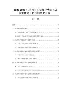 2025-2030電動(dòng)閥市場(chǎng)發(fā)展現(xiàn)狀調(diào)查及供需格局分析預(yù)測(cè)研究報(bào)告
