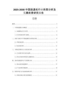 2025-2030中國疏通機(jī)行業(yè)供需分析及發(fā)展前景研究報(bào)告