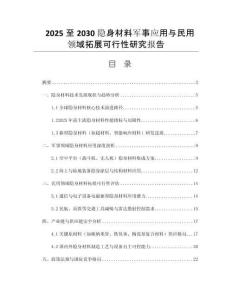 2025至2030隱身材料軍事應(yīng)用與民用領(lǐng)域拓展可行性研究報告