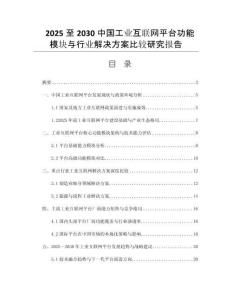 2025至2030中國工業(yè)互聯(lián)網(wǎng)平臺(tái)功能模塊與行業(yè)解決方案比較研究報(bào)告