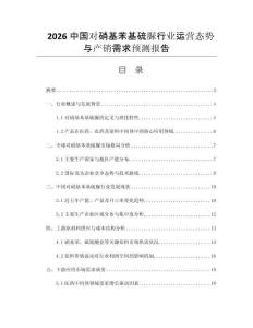 2026中國(guó)對(duì)硝基苯基硫脲行業(yè)運(yùn)營(yíng)態(tài)勢(shì)與產(chǎn)銷需求預(yù)測(cè)報(bào)告