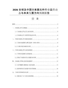 2026全球及中國(guó)分束器元件行業(yè)運(yùn)營(yíng)動(dòng)態(tài)與未來(lái)發(fā)展方向預(yù)測(cè)報(bào)告