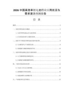 2026中國(guó)高倍率鋰電池行業(yè)應(yīng)用狀況與需求潛力預(yù)測(cè)報(bào)告