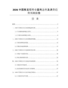 2026中國焦寶石行業(yè)盈利態(tài)勢及消費(fèi)趨勢預(yù)測報(bào)告