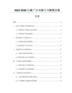 2025-2030鉆床產(chǎn)業(yè)規(guī)劃專(zhuān)項(xiàng)研究報(bào)告