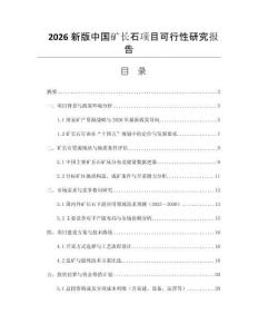 2026新版中國(guó)礦長(zhǎng)石項(xiàng)目可行性研究報(bào)告