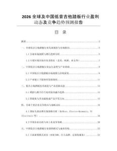 2026全球及中國低音吉他踏板行業(yè)盈利動態(tài)及競爭趨勢預(yù)測報告