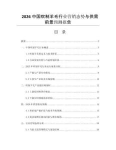2026中國吹制羊毛行業(yè)營銷態(tài)勢與供需前景預(yù)測報(bào)告